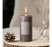 Marco Paul Scented Candle Gift Set Tea Light Small Long Burning Candles 30 Hour Burning Candle Sets Ornament Centrepiece Wedding Party Gifts (Large Pillar Candle, Dark Amber)