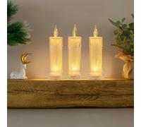 Marco Paul Set of 3 LED Flameless Pillar Candle Set Battery Operated with Warm White Flickering Light Realistic Flame Effect Festive Light Up Christmas Decoration for Home & Indoor Xmas Décor