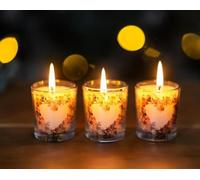 Marco Paul Set of 3 Love Heart Mini Candle Set Apple & Cinnamon Scented in Clear Marco Paul Clear