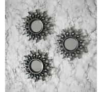 Marco Paul Set of 3 Silver Sunburst Small Wall Mirror Bathroom Decoration Marco Paul Silver