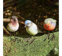 Marco Paul Set Of 3 Small Bird Figurines For The Garden