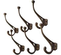 Marco Paul Set of 6 Bronze Wall Mounted Coat Rack & Hooks Hallway Hooks in Black Marco Paul Black