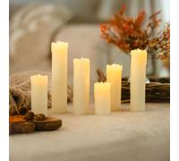 Marco Paul Set of 6 Flame Effect Candle Flickering in White Marco Paul White