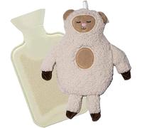 Marco Paul Luxury Sheep Hot Water Bottle with Cover 1L Hot Water Bottle for Kids Super Soft Novelty Plush Cover Soft Fluffy Teddy Gift for Kids (Sheep)