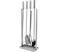 Marco Paul Silver 5pc Fireside Companion Set Heavy Duty Fire Poker Set Fireplace Tool Sets Versatile Companion Sets For Log Burners And Fireplace Log Burner Accessories Fireplace Accessories