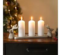Marco Paul Silver Stag Multi Candle Holder Pillar Candles Home Accessories Marco Paul Silver