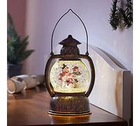 Marco Paul Snowman Christmas Decorations - Large Traditional Light Up Christmas Lantern Snow Globe for Christmas table decorations Christmas Ornaments for the home (Snowman Family)
