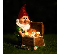 Marco Paul Solar Led Garden Gnome Treasure Chest Ornament
