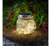 Marco Paul Solar Powered Hanging LED Lantern Light Up Fairy Lantern Hanging Solar Light for Garden Outdoor Solarpower Lighting Tabletop Light Up Glass Jar