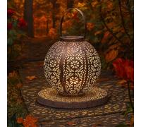 Marco Paul Solar Powered Lantern Garden Ornament LED Outdoor Light - Waterproof Garden Boulette Silhouette Decor - Vintage Patio Garden Accessory for Home or Garden (2)