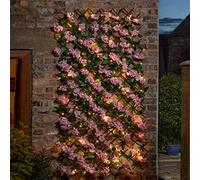 Marco Paul Solar Light Up Pink Blossom Trellis Panel 180 X 90Cm