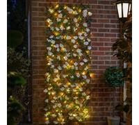 Marco Paul Solar Powered Artificial Flower Wall Garden Trellis - Hydrangea in Green Marco Paul Green