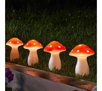 Marco Paul Solar Powered Led Mushroom Lights Garden Outdoor 4 Pack
