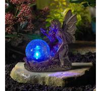 Garden Mile Solar Outdoor Fairy Light Statue, Multicoloured LED Garden and Patio Ornament Novelty Lighting Solar Powered Garden Figuine with Lights Outdoor Decorative Ornaments