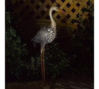 Garden mile® Solar Powered Light Up Heron With LED Lights Copper Effect Metal Garden Animal Sculptures Stunning Versatile Garden Ornaments Decoration Solar Outdoor Ornaments 81cm (Heron)