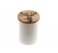 Marco Paul Stag Design Metal Biscuit Tin Storage Jars in White Marco Paul White
