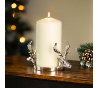 Marco Paul Stag Duo Silver Pillar Candle Holder Candle Holder Plate Marco Paul Silver