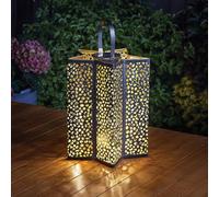 Marco Paul Star Firefly Solar Lantern - 24cm Hanging Metal Lantern with Warm LEDs - Weatherproof Garden Ornament for Outside, Garden Decor Gifts for Women