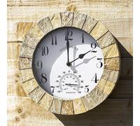 Marco Paul Stone Slates Westminster 26cm Garden Clock & Thermometer Outdoor/Indoor Marco Paul Stone
