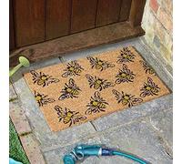 Marco Paul Tan Coir Bumblebee Pattern Nonslip Doormat 75x45cm in Yellow | Size: Medium Marco Paul Yellow Medium