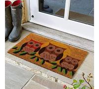 Marco Paul Tan Coir Owl Family Nonslip Doormat 45x75cm | Size: Medium Marco Paul Multicolor Medium