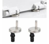 Marco Paul Toilet Seat Fixings 2 Pack - Quick Release Hinges with Rubber Expansion Bolts, Universal Soft Close Hinge Kit for Blind Hole WC Toilets, Stainless Steel Fittings