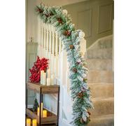 Marco Paul Traditional Deluxe Christmas Garland with Pinecones and Fir Tree Leaves green garland Christmas Decorations Realistic garlands for home decoration christmas Home Decor (9ft - 274cm)
