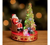 Marco Paul Traditional Light Up LED Santa Christmas Tree Grotto - Durable Resin Battery Operated Christmas Village Scene Festive Ornament Gift