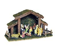 Marco Paul Christmas Indoor Christmas Decorations - 38x22cm Traditional Nativity Scene for Living Room, House, Home Tabletop and Window kids hand painted Wooden Nativity Scene