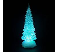 Marco Paul Traditional Swirl Ice Christmas Tree - Multicolor 6 LED Decorations - Battery Operated Ornaments Novelty Water Prelit Light Up Tree for Home, Xmas Decor Gift