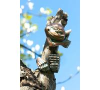 Garden Mile Unique Outdoor Decoration Tree Hugger Goblin Elf Tree Peeker Mounted Gargoyle Face Ideal for Trees, Garden Fences, Wall Decor, Fantasy Themed Resin Gnomes Ornaments Perfect for Gifts