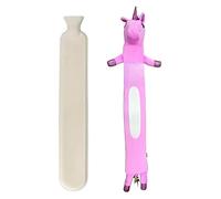 Marco Paul Unicorn Hot Water Bottle 2L Large Long With Animal Cover UK Neck Warmer Heating Pad Pink