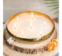 Marco Paul Vanilla Scented 7 Wick Candle Dish - Gold