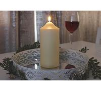 Marco Paul Vanilla Scented Pillar Candle Long Burn Time Ivory Candles 100 Hour Long Burning Time Warm Lighting Long Lasting Candles Centrepiece Wedding Accessories Party Gift Large Candle 16cm