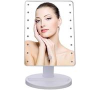 Marco Paul Black Table Top Magnifying Hollywood Style Vanity Mirror Shaving Mirror, Light Up Mirror Illuminated Dressing Table Mirror LED Cosmetic Battery Operated 16 LEDs (White)