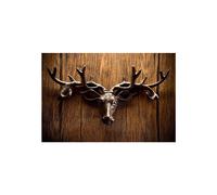 Marco Paul Vintage Cast Iron Stag's Head Coat Hanger with 6 Antler