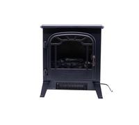 Marco Paul Vintage Electric Flame Effect Fire Heater - Interiors Metal Freestanding Stove Fire Place Portable Heater Bronze Log Burner- (Black, 1850W)