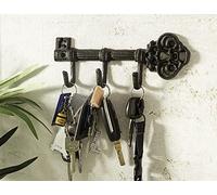 Marco Paul Vintage Look Antique Style Cast Iron Key Rack Hook Holder Rail Coat Rack Wall Mounted Decorative Key Hanging Novelty Rustic Home Decor with 3 Hanging Hooks Indoor Outdoor Use