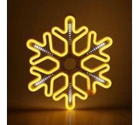 Marco Paul Warm White LED Snowflake Neon Rope Light - Light-up Christmas Window and Garden Decor - Festive Indoor Home Decor Lighting for Tree, Mantle & Window Display