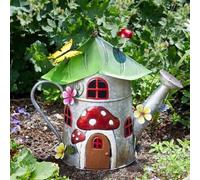 Garden Mile® Novelty Garden Ornaments Waterproof Fairy House Outdoor Decoration Fun Metal Hand Painted Decor Weatherproof (Watering World)