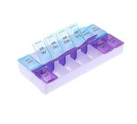 Marco Paul Weekly Pill Organiser AM PM - 7 Day Tablet Box with Push Button Lids, Large Travel Pill Case for Medication & Supplements, BPA Free