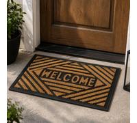 Marco Paul Welcome Coir Door Mat Non Slip in Black | Size: 40 cm x 60 cm Marco Paul Black 40 cm x 60 cm