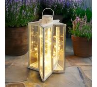 Marco Paul White Firefly Star Solar Lantern - Metal Outdoor Hanging Lanterns with Firefly LED - Garden Ornaments Outdoor Lantern for Garden Decor - Gifts for Her - Christmas Gifts for Women Birthday