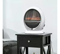 Marco Paul White Freestanding Electric Fire Log Effect Electric Fire Heater Fireplace Marco Paul White