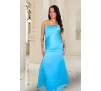 Marco Paul Women's Ice Blue Satin Fitted Strapless Bridesmaid Dress | Size: 18 Marco Paul Blue 18