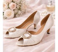 Marco Paul Women's Ivory Satin Bridal Shoe Open Toe | Size: 4 Marco Paul Ivory 4