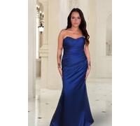 Marco Paul Women's Royal Blue Satin Fitted Strapless Bridesmaid Dress | Size: 20 Marco Paul Blue 20