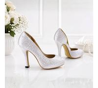 Marco Paul Women's Silver Woman's Satin Bridal Shoe | Size: 8 Marco Paul Silver 8