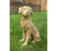 Marco Paul Wood Effect Sitting Dog Ornament