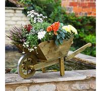 Garden Mile® Woodland Wheelbarrow Planter Garden Ornament Outdoor Decoration Planting Patio Décor Ornamental Suitable for Plants & Flowers Woodland XL Barrow Planter Planting Storage Display